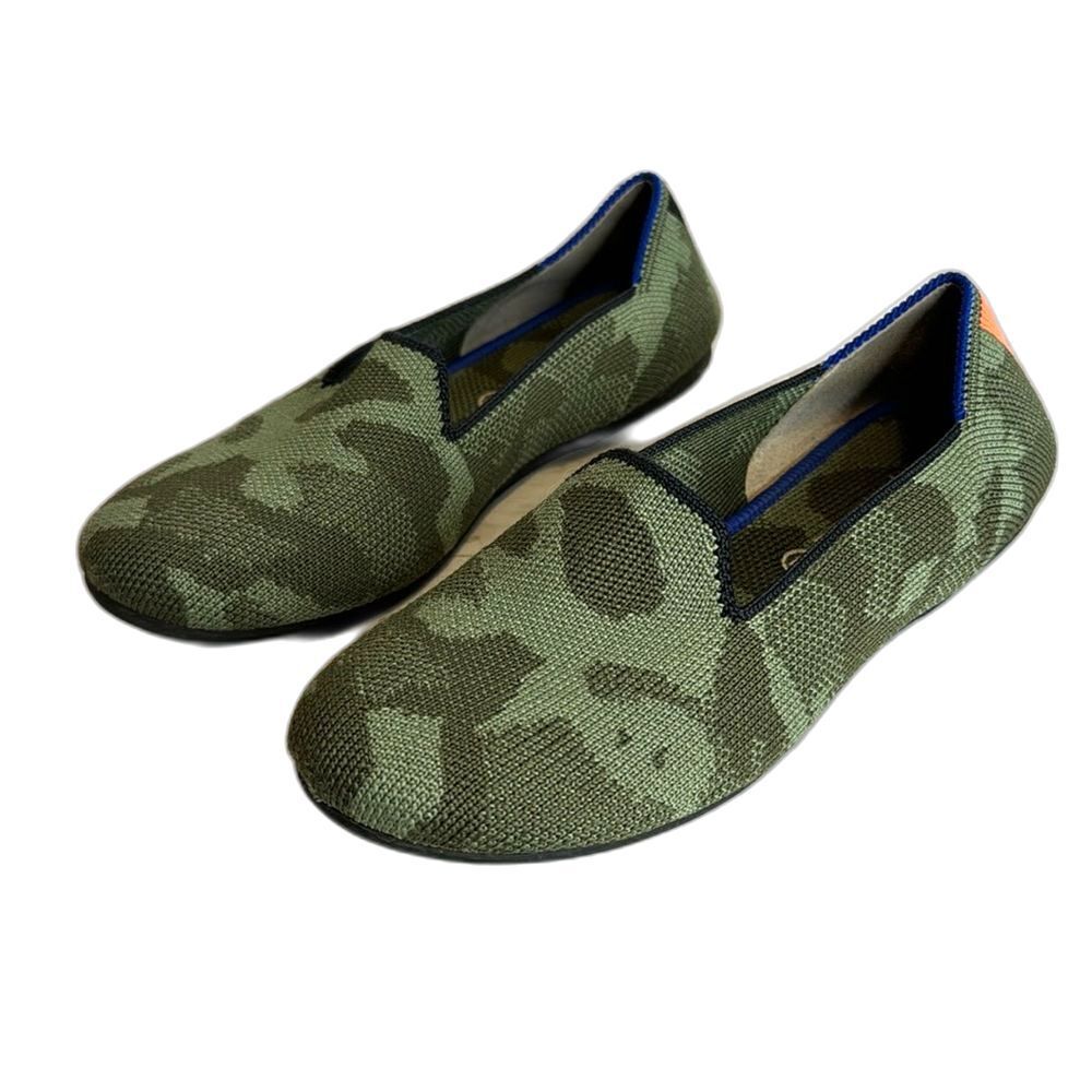ROTHY'S Kids Camo Slip-On Size 2 Girls Green Flats Youth Shoes